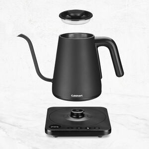 Cuisinart Cordless Gooseneck Kettle: 1.0L, 1200W, Variable temperature 140°-212°F, s/s body w/matte black finish | GK1C