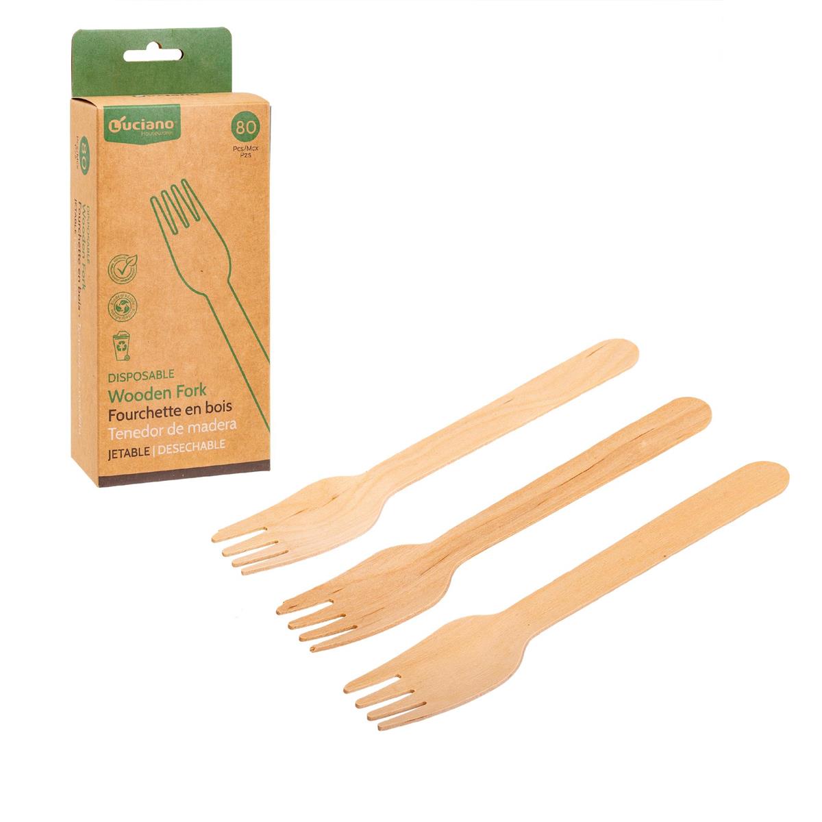 Luciano | 80842 | Disposable Wooden Fork