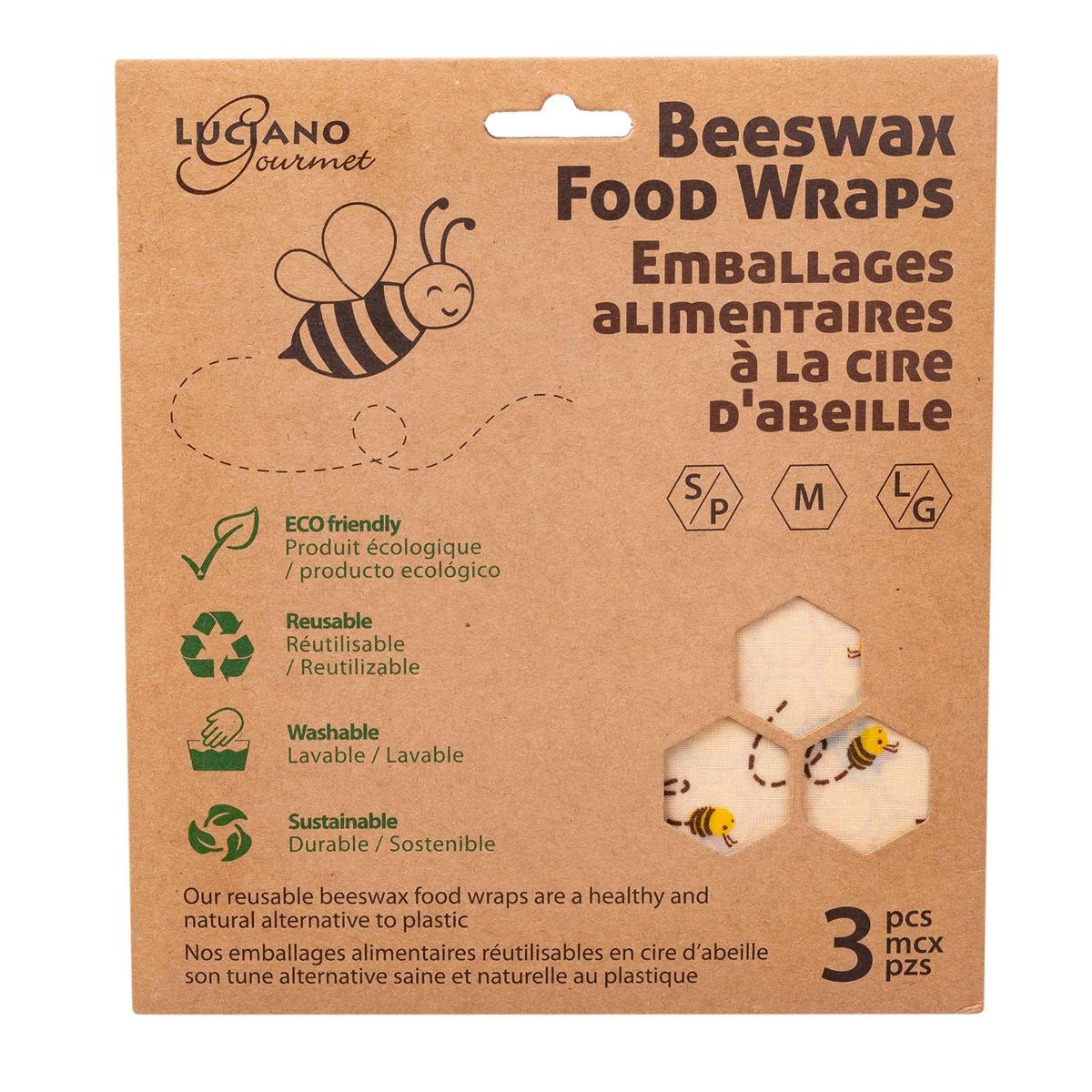 L.Gourmet | 70032 | Reusable Beeswax Food Wrap (3-Piece Set)