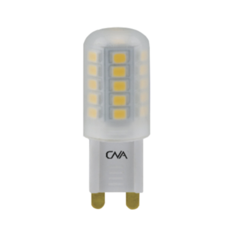 CNA LED G9 Lamp: 3W, 300 lumens (=25W), soft white 3000K, dimmable | LED-3WG9-DIM