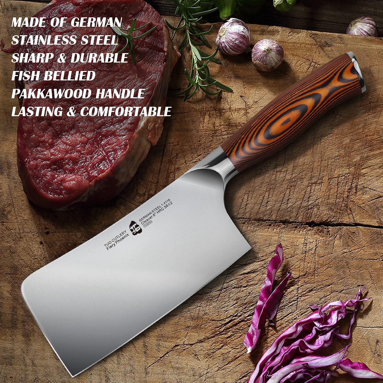 Tuo Fiery Phoenix Cleaver 6'' | TC0701