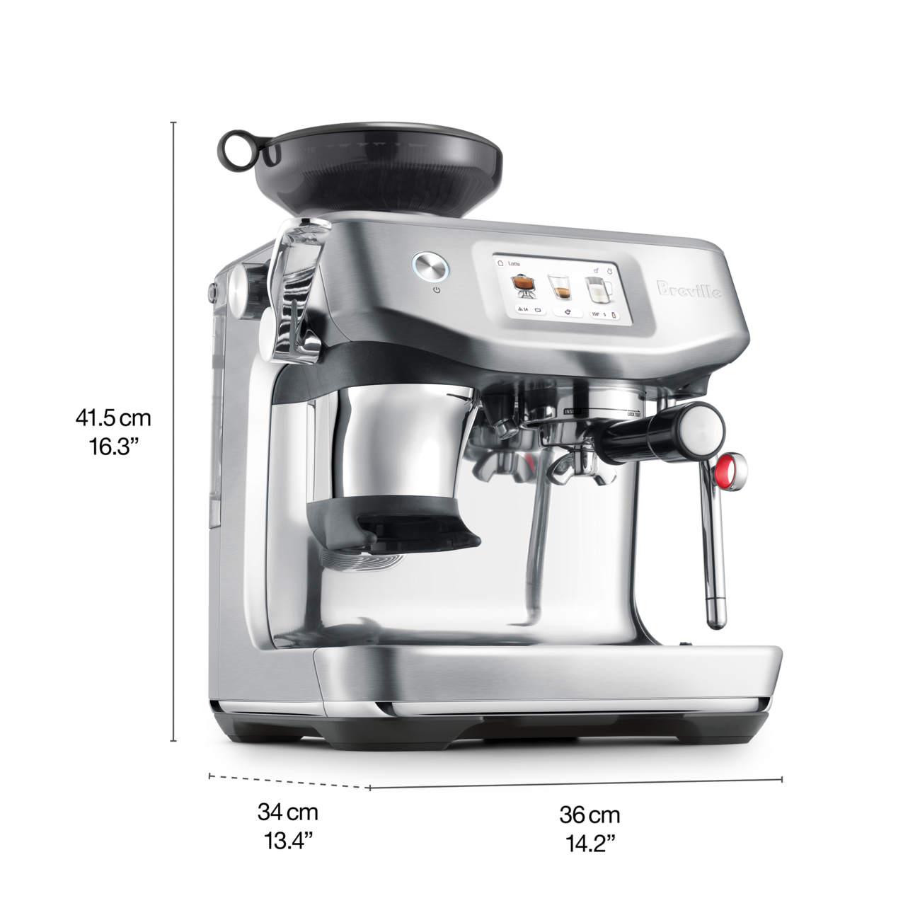 Breville The BARISTA TOUCH IMPRESS Espresso Maker | BES881BSS | 1750W, Touch Screen, Brushed Stainless Steel