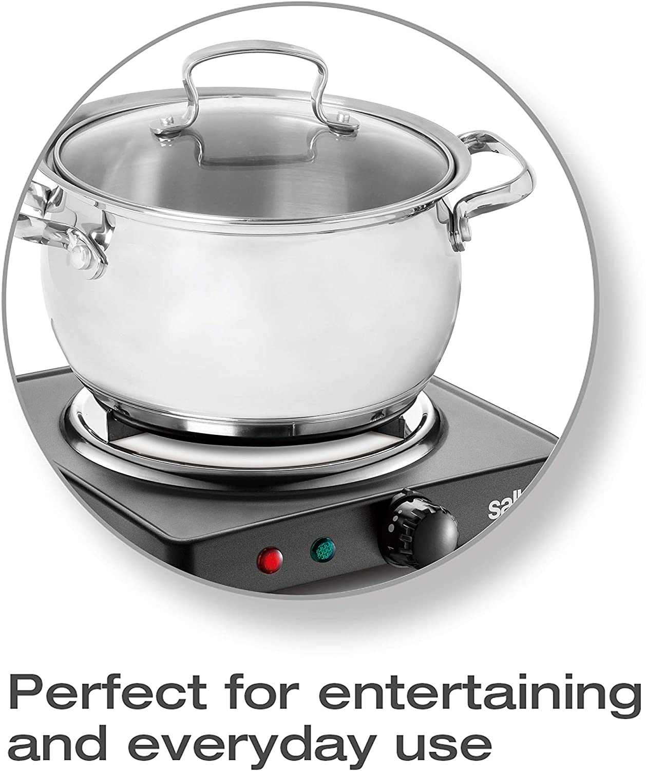Salton Electric Range: single burner, 1000W, black | HP-1940