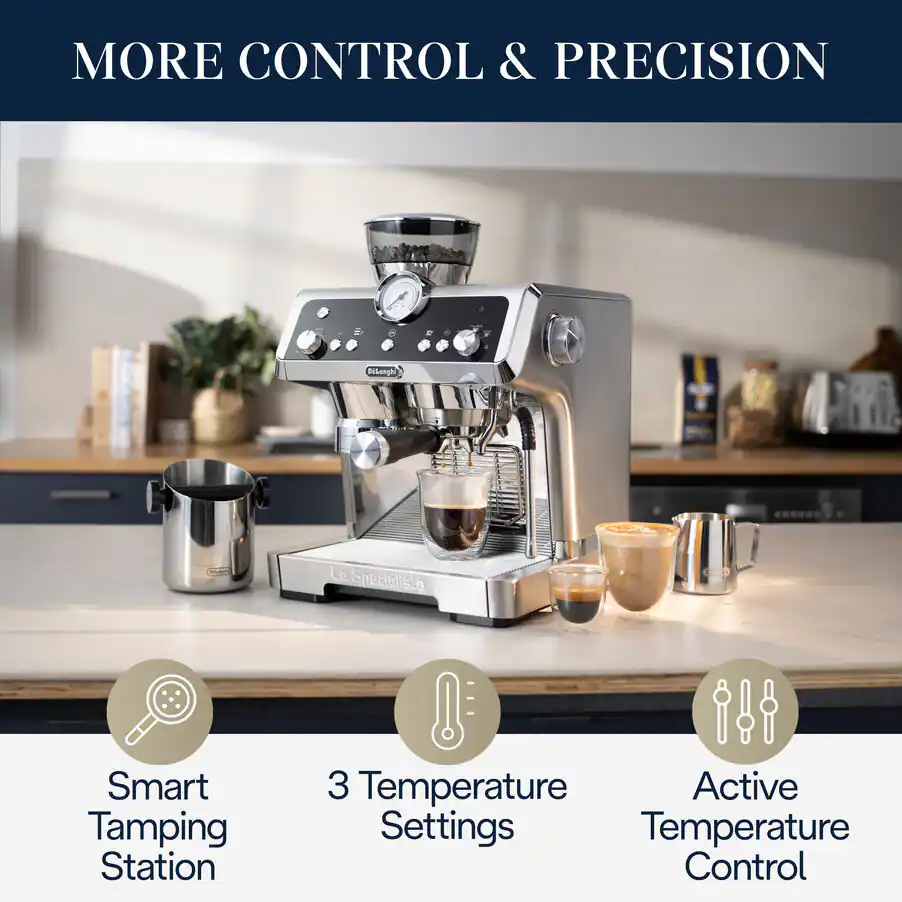 DeLonghi La Specialista Maestro | EC9885M | Espresso Maker: 1450W with Cold Extraction Technology, Stainless Steel