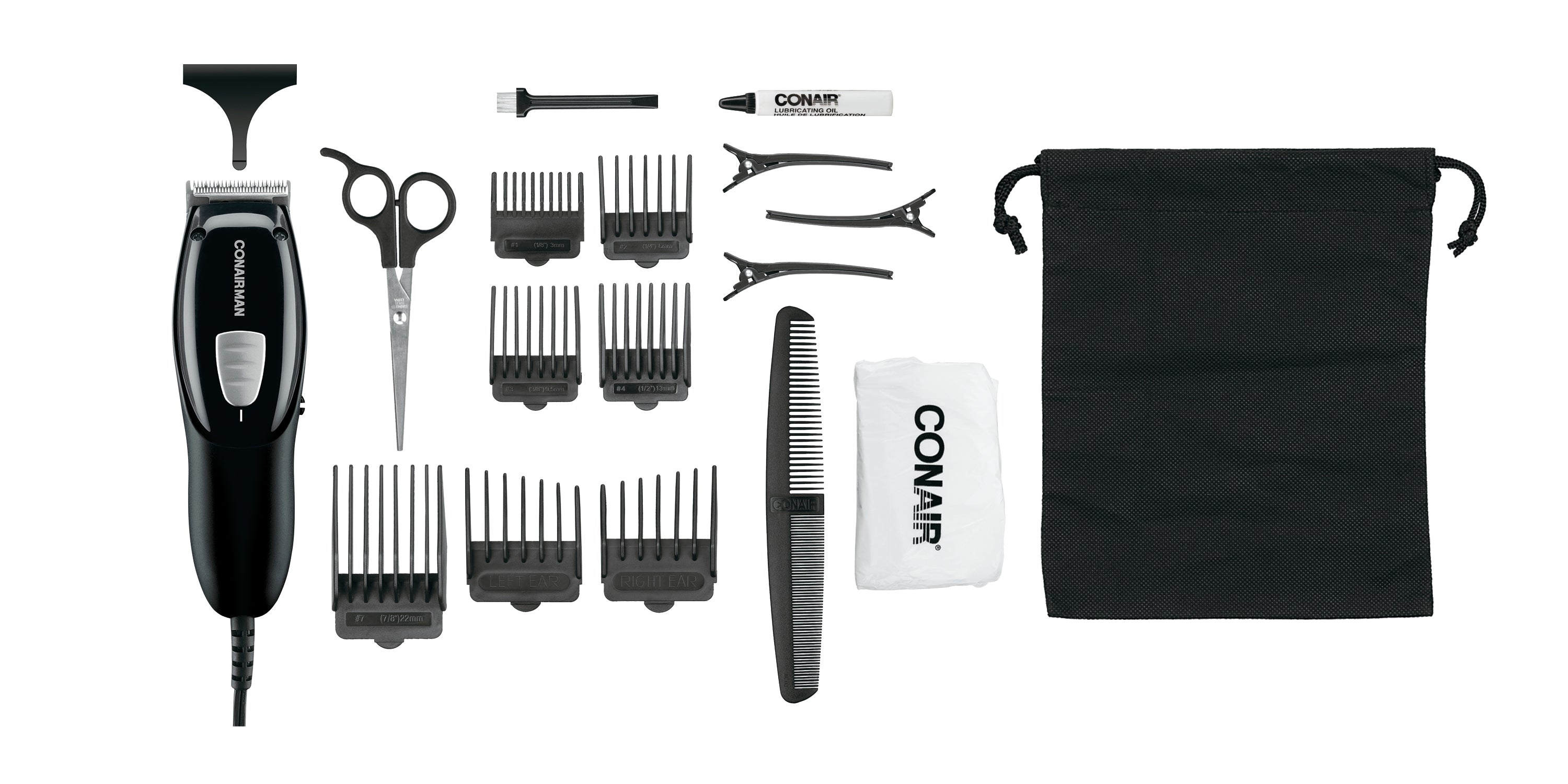 Conair | HC918NC | Hair Clipper: Accurate Cut, 18-pc, corded, black