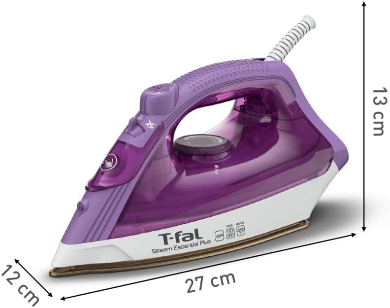 T-Fal Steam Iron: Steam Essential Plus, 20g-100g/min, 1200W | FV1955Q1