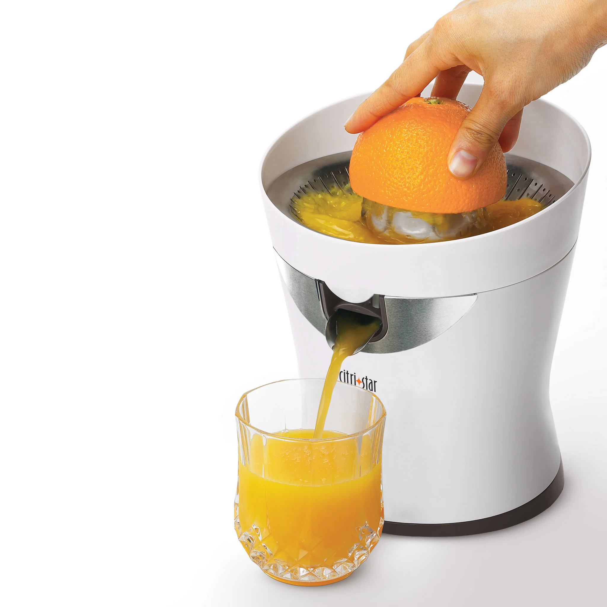 Tribest CitriStar Citrus Juicer: 50W, s/s screen & spout, interchangeable reams, white | CS-1000-A