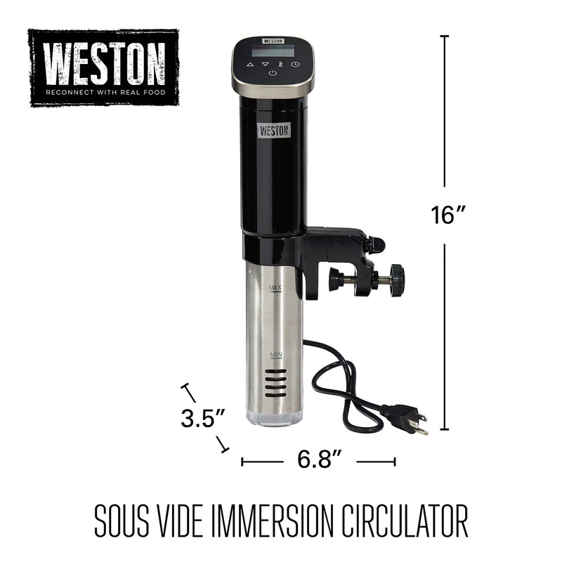 Weston Sous Vide Immersion Circulator: 800W with digital controls &amp; display, black | 36200