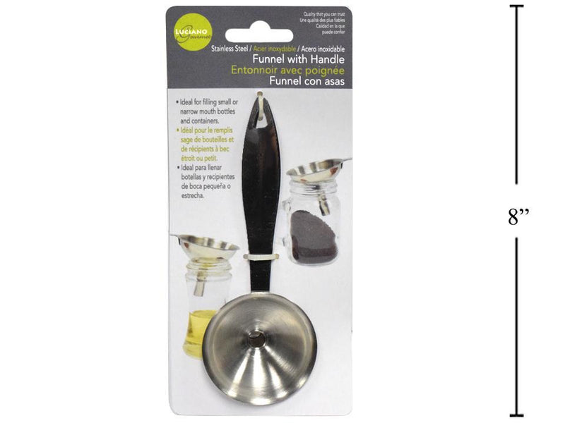L.Gourmet 70698 Stainless Steel Oil Funnel with Handle