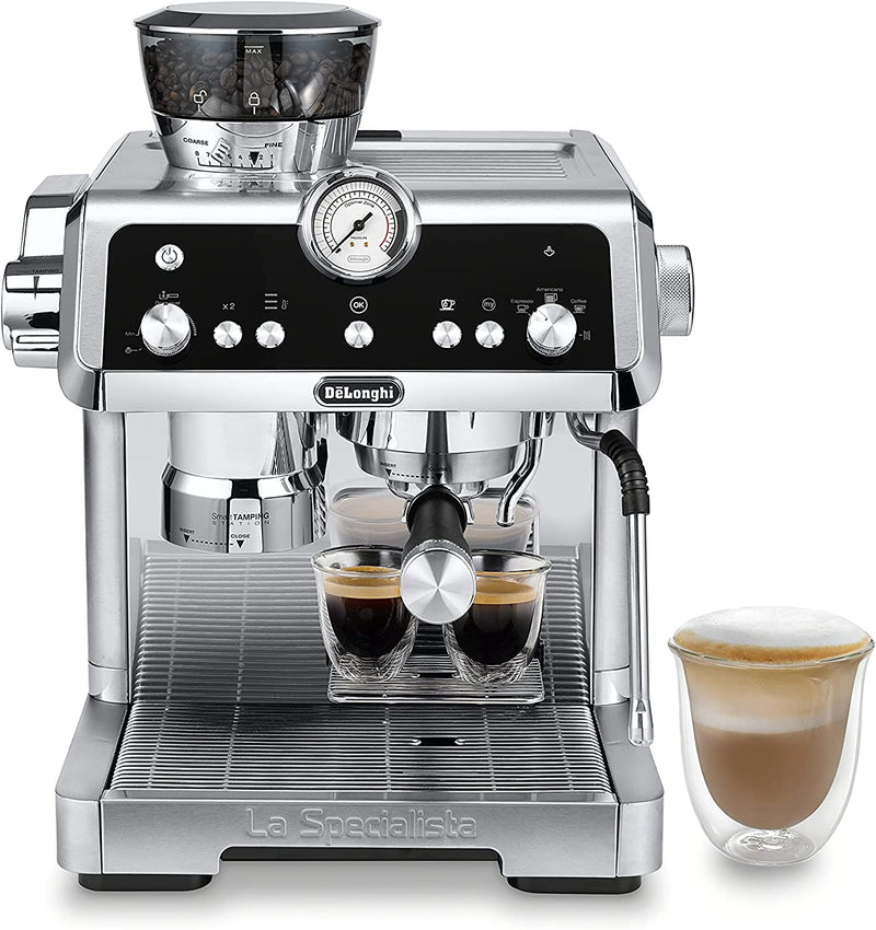 DeLonghi La Specialista Prestigio Espresso Machine: 1450W with Smart Tamping Station &amp; Dual Heating System, s/s | EC9355M