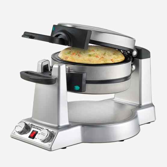 Cuisinart BreakfastCentral Waffle/ Omelette Maker: 1500W, silver | WAF-600C