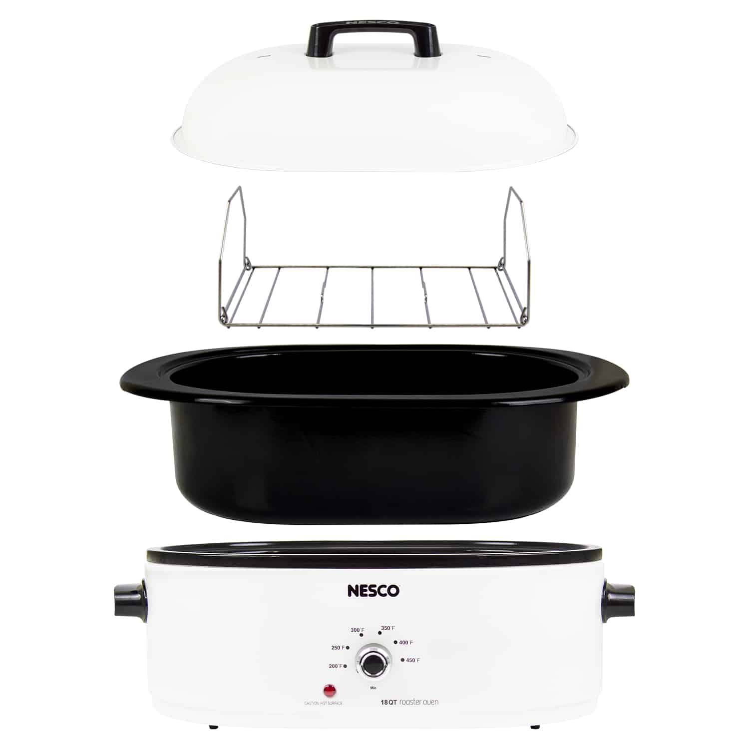 Nesco Roaster Oven: 18 Qt, Porcelin Cookwell, white | MWR18-14