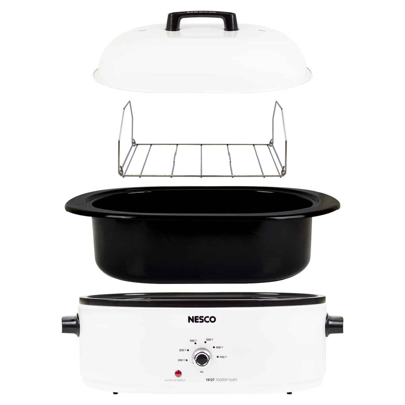 Nesco Roaster Oven: 18 Qt, Porcelin Cookwell, white | MWR18-14