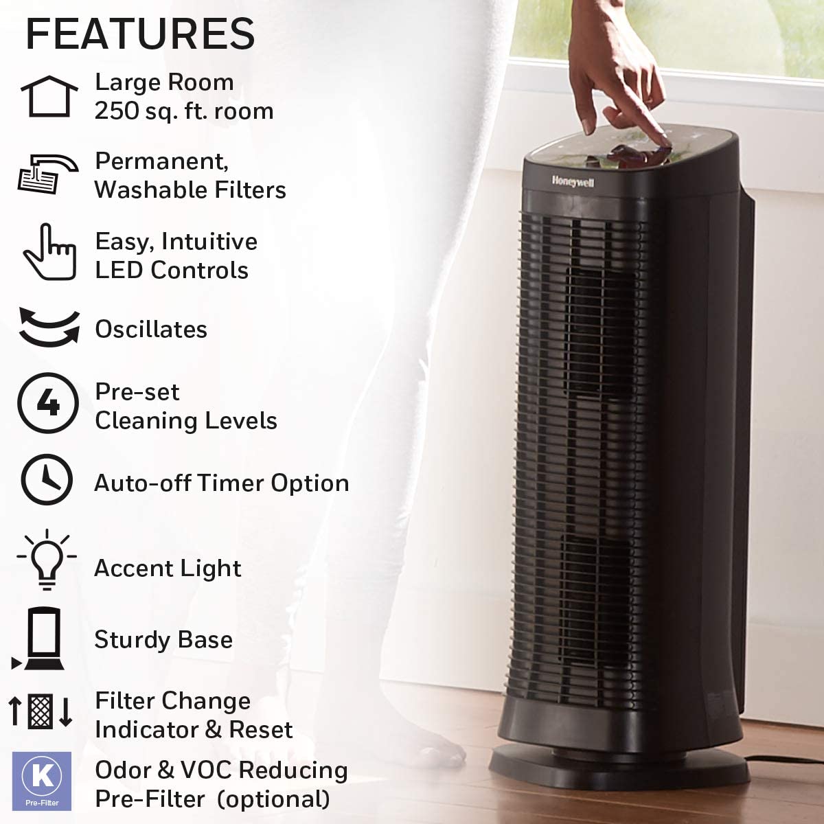 Honeywell AirGenius 4 Air Cleaner |HFD310C| Odor Reducer