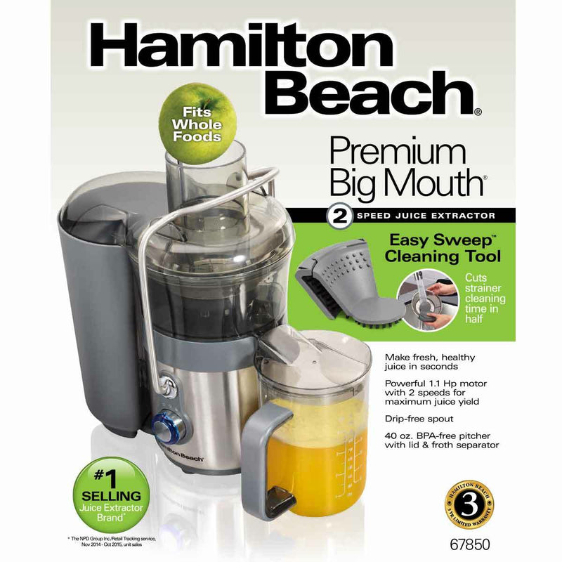 Hamilton Beach Juice Extractor | 67850 | Big Mouth Premium, 2-speed, 1.1 HP