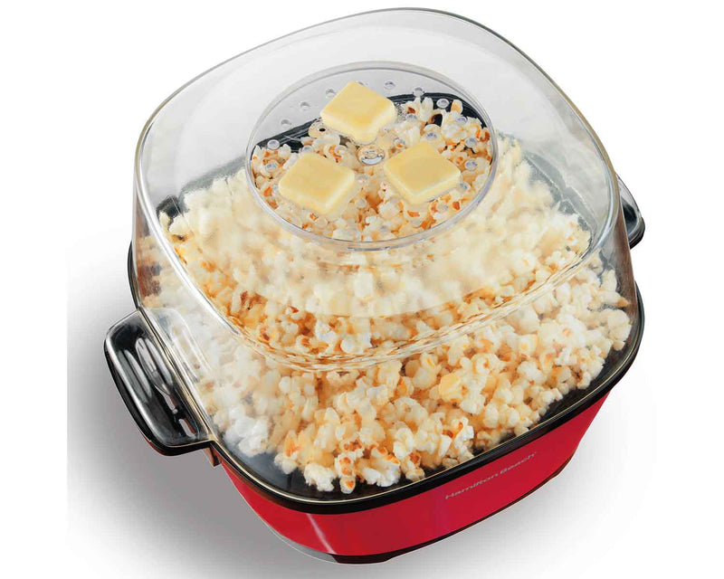 Hamilton Beach Popcorn Maker with stirring arm: 24-cup, red | 73302