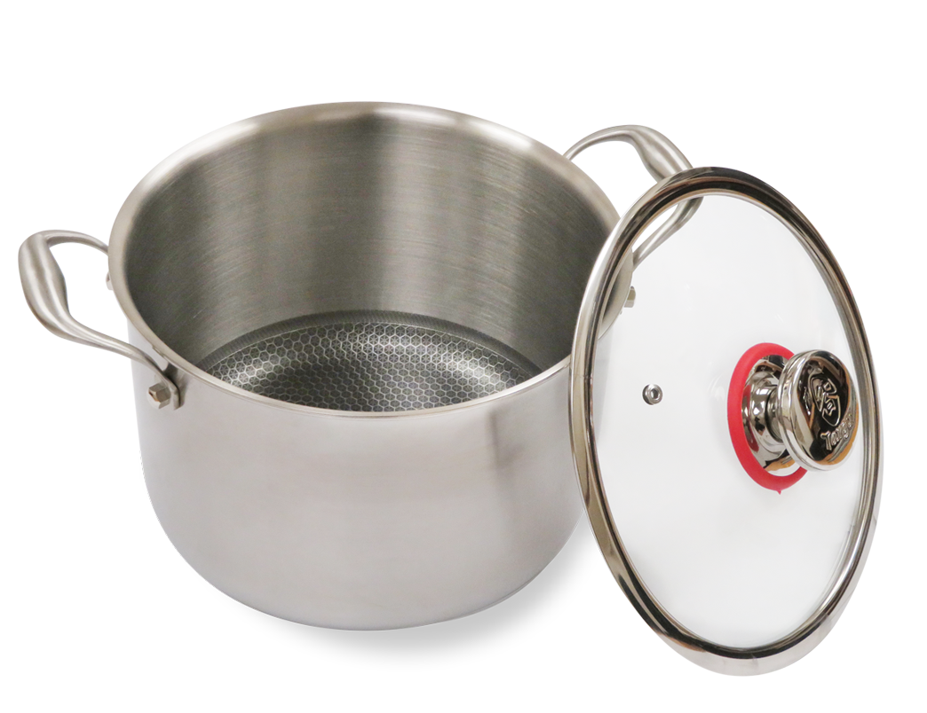 Targu Hybrid Stock Pot: 24cm with glass lid | BC-HW24SPG