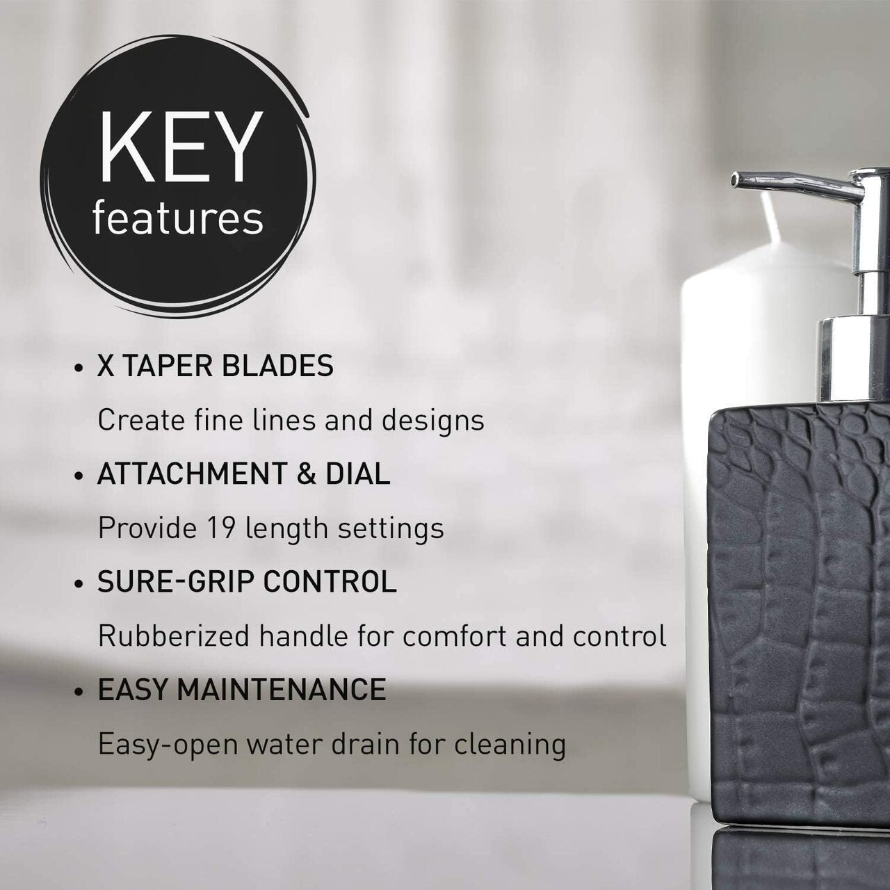 Panasonic Hair Trimmer 16-length wet/dry cordless | ER-GC51K