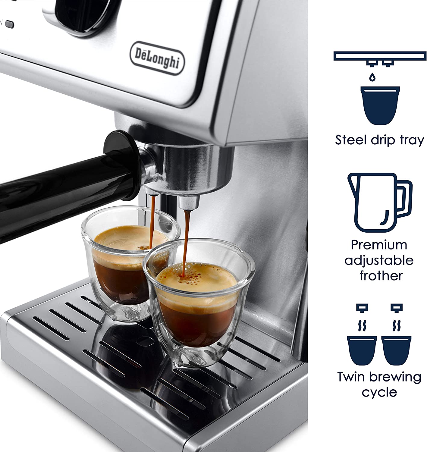 DeLonghi Espresso Maker | ECP3630 | 15 BARS, 1.0L tank, s/s