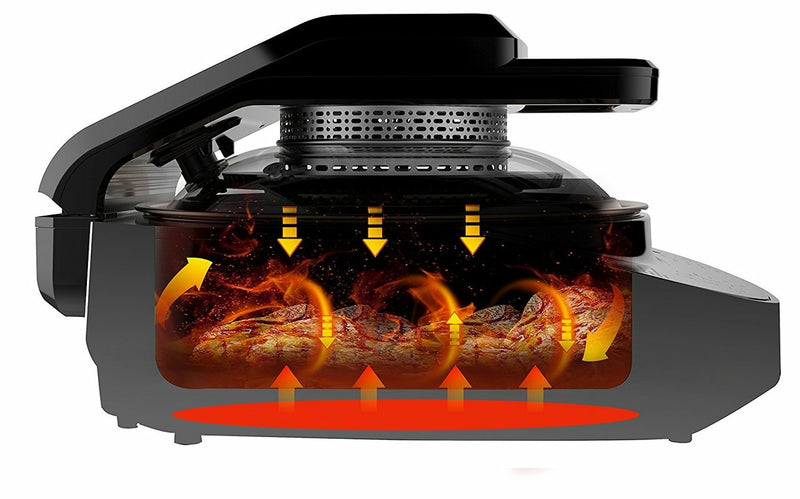 AirGO 5-in-1 Cooking System |AP360| Crepe/Naan Maker, Mini-Oven, Indoor Grill, Air Fryer, Robotic Stir Fryer