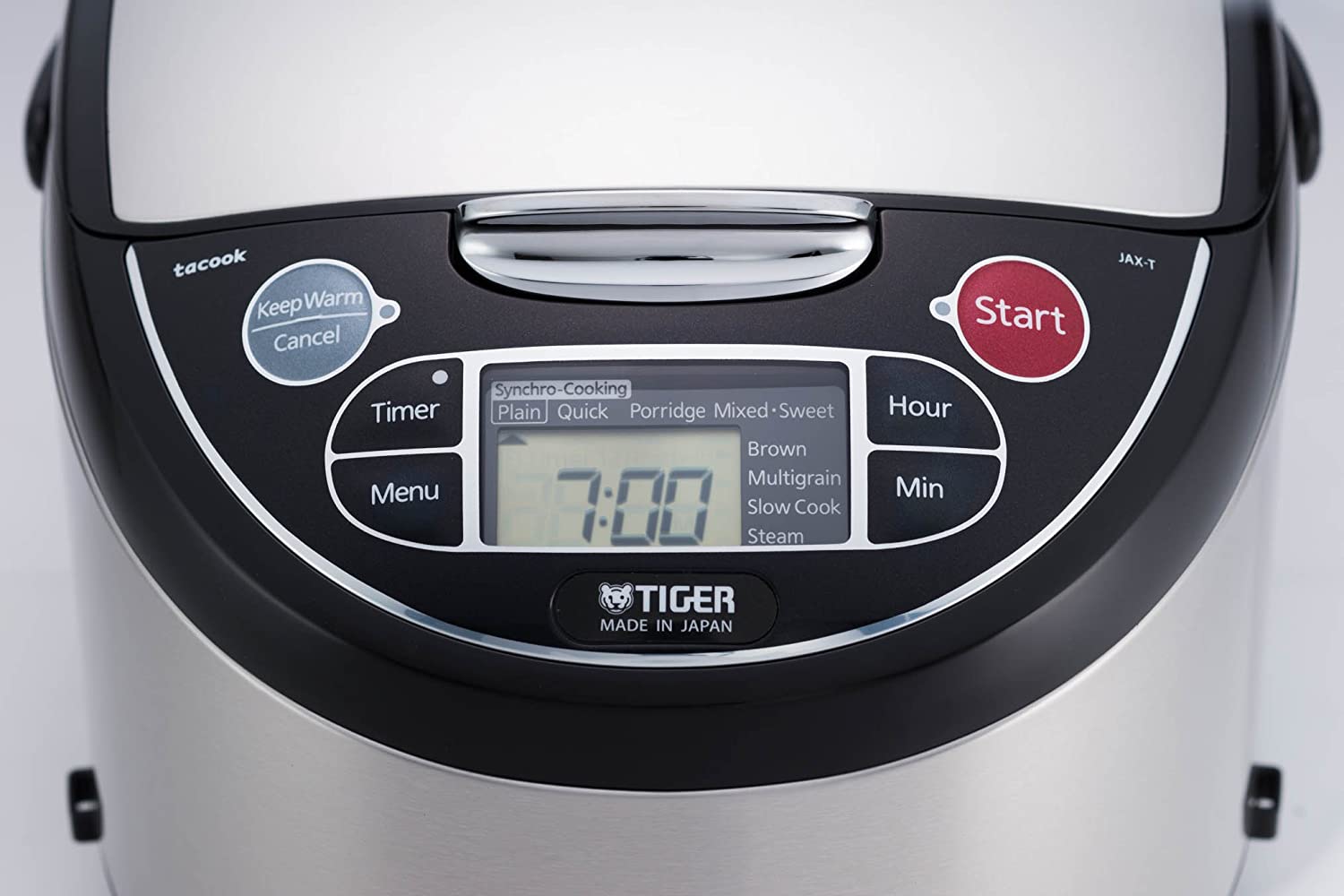 Tiger Rice Cooker: 10 cup, multi-function, s/s + black | JAX-T18U