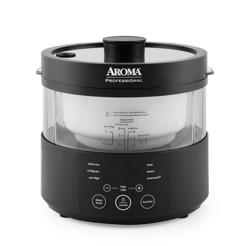 Aroma Rice Cooker: 4 cup, glass body, with SmartCarb | AMC-800