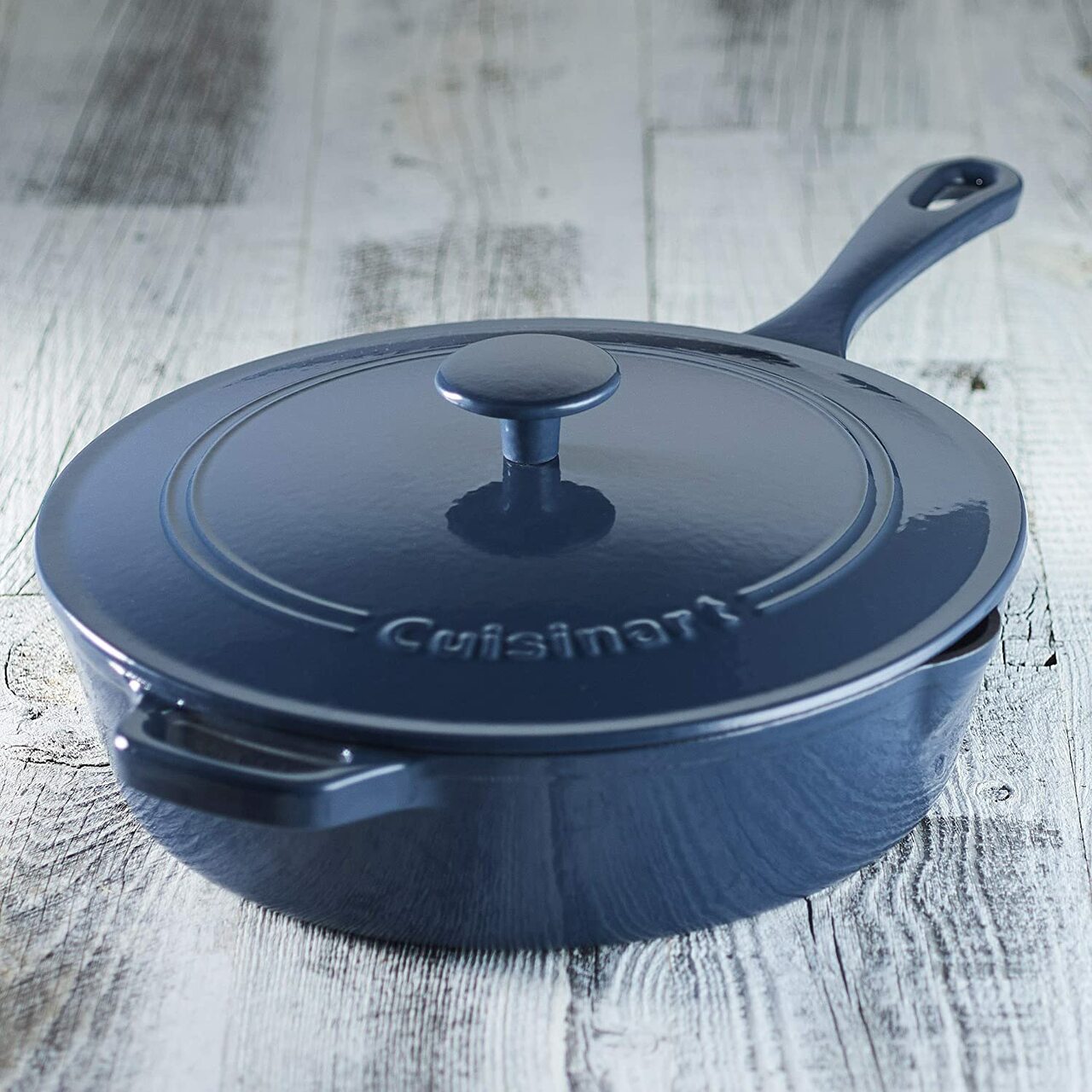 Cuisinart Enamel Cast Iron | CI45-30BG | 12" Chicken Fryer Blue