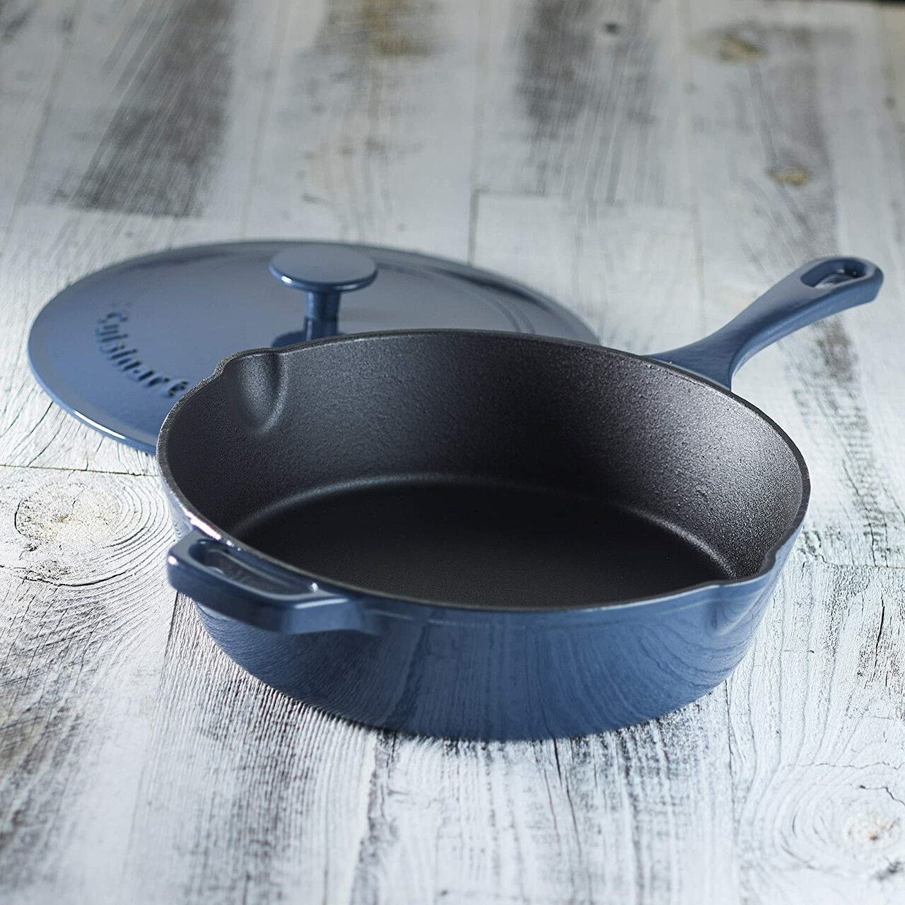 Cuisinart Enamel Cast Iron | CI45-30BG | 12" Chicken Fryer Blue