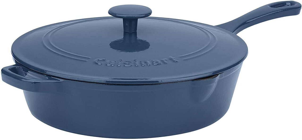 Cuisinart Enamel Cast Iron | CI45-30BG | 12" Chicken Fryer Blue