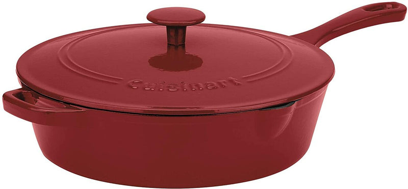 Cuisinart Enamel Cast Iron | CI45-30CR | 12" Chicken Fryer Red