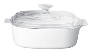 Corningware Pyroceram Casserole with Glass Cover |A2JW| 2.0L, Just White