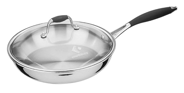 Healthy Bear 3-ply Stainless Steel Frying Pan 28cm |BC3S28FPG| With Glass Lid