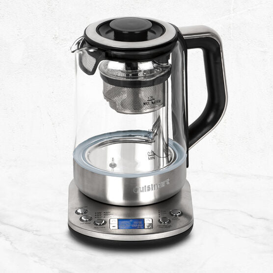 Cuisinart Tea Steeper &amp; Kettle: 1500W, 1.0L tea / 1.0L water, s/s &amp; glass body | TEA-200C