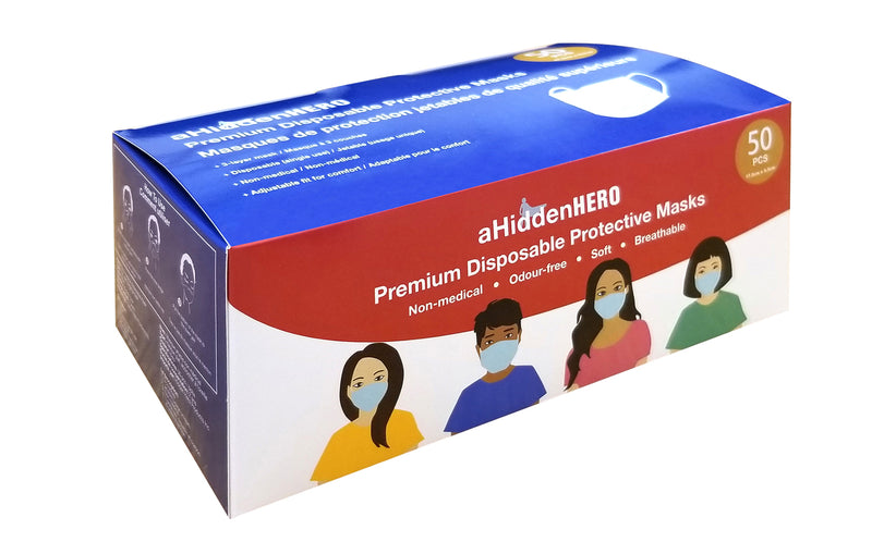 aHiddenHero Premium Disposable Face Mask 50-pcs | THEGUARDIAN