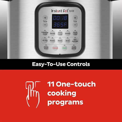 Instant Pot Pressure Cooker Air Fryer: 8.0 quart, 11-in-1 multi-use programmable | DUO-CRISP80