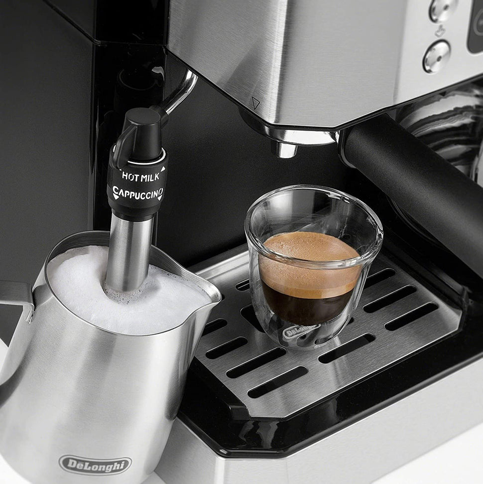 DeLonghi Combination Pump Espresso Drip Coffee Maker: 10-cup glass c