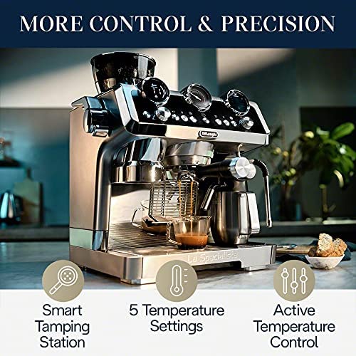 DeLonghi La Specialista Maestro Espresso Maker: 1450W with LatteCrema automatic milk frother, s/s | EC9665M