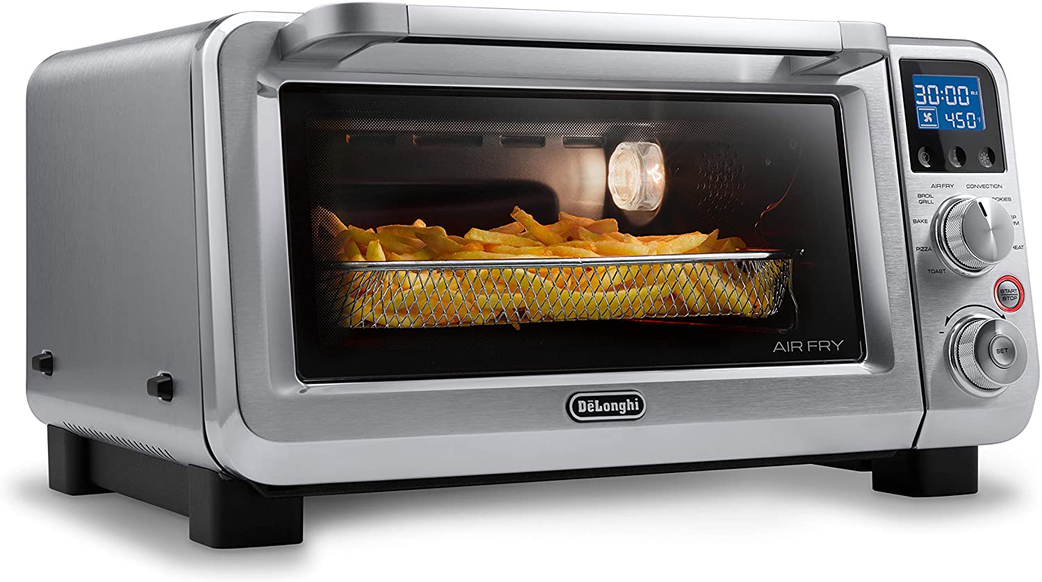 DeLonghi Livenza 9-in-1 Air Fry Convection Oven, 0.5 cu.ft, digital controls, s/s | EO141164M