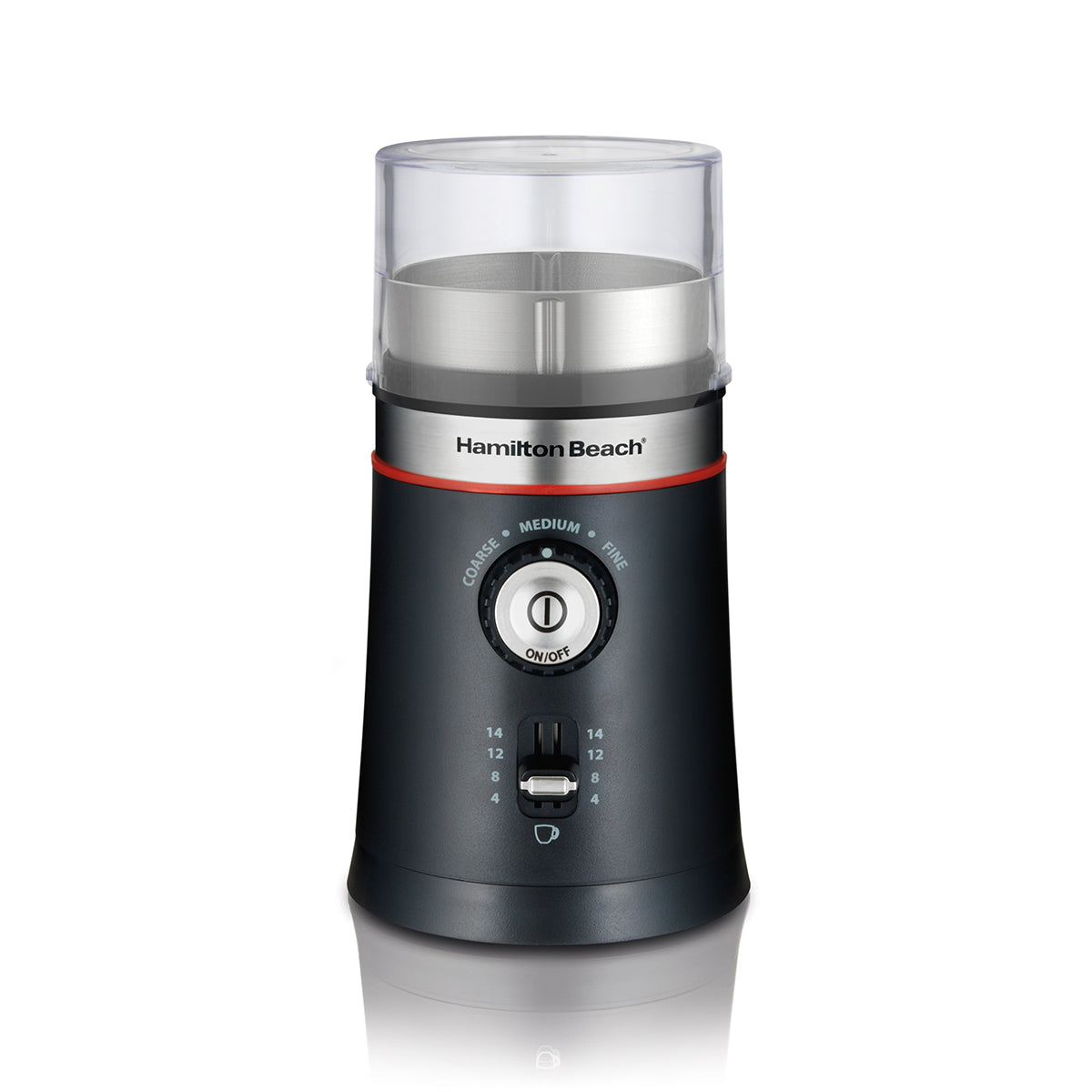 Hamilton Beach Coffee Grinder: 14-cup, s/s bowl, black | 80393C