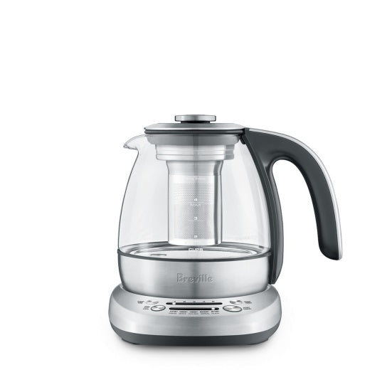 Breville The SMART TEA INFUSER Compact Kettle: 1.0L, brushed s/s & glass body | BTM500CLR