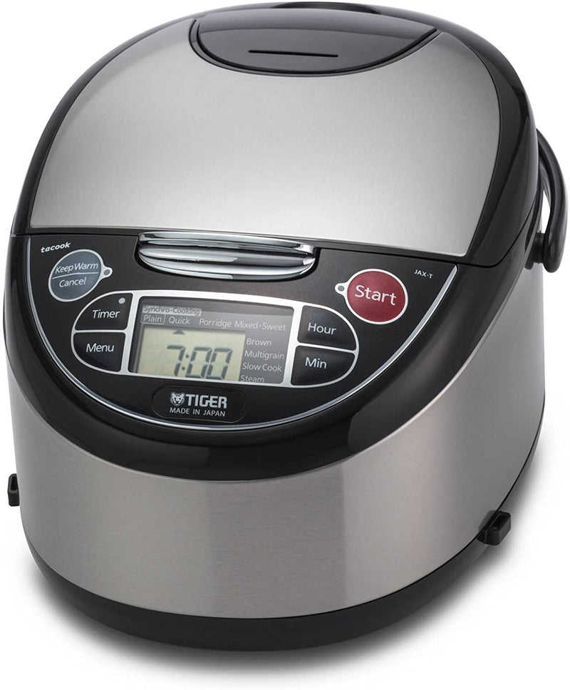 Tiger Rice Cooker: 5.5 cup, multi-function, s/s + black | JAX-T10U