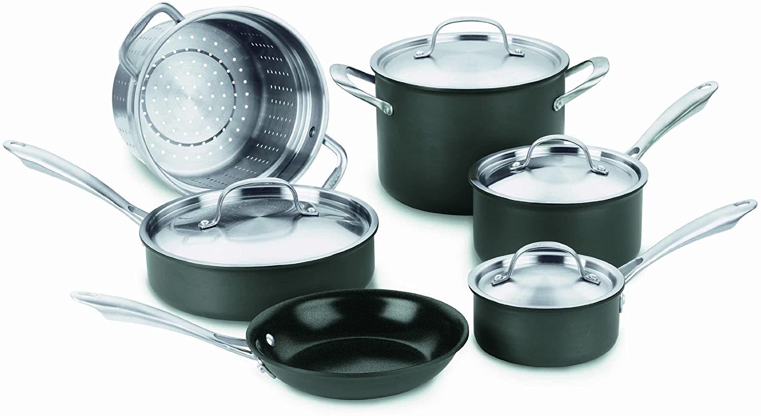 Cuisinart GreenGourmet 10-pc Cookware Set: hard-anodized, non-stick | GG-10