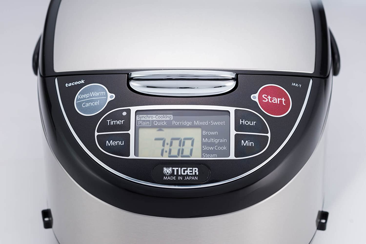 Tiger Rice Cooker: 5.5 cup, multi-function, s/s + black | JAX-T10U