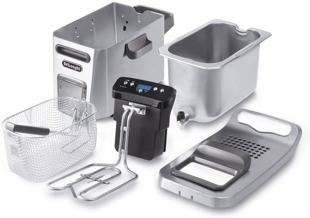 DeLonghi Livenza Deep Fryer: 4.5L, dual zone, digital controls, EasyClean drain system, s/s | D44528DZ