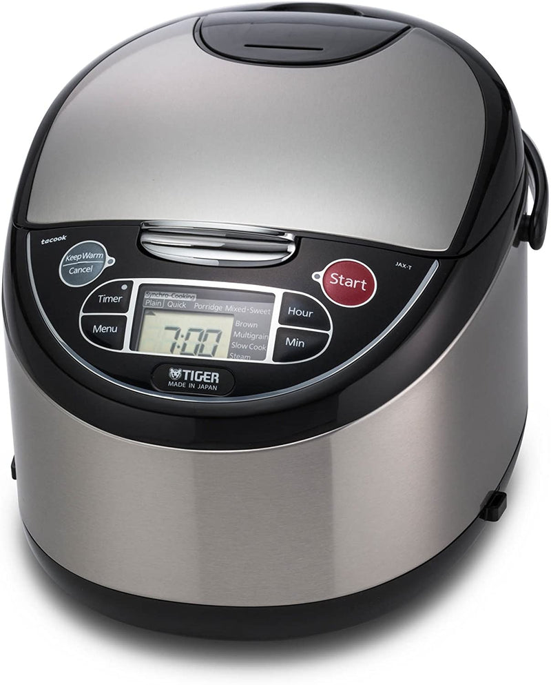 Tiger Rice Cooker: 10 cup, multi-function, s/s + black | JAX-T18U