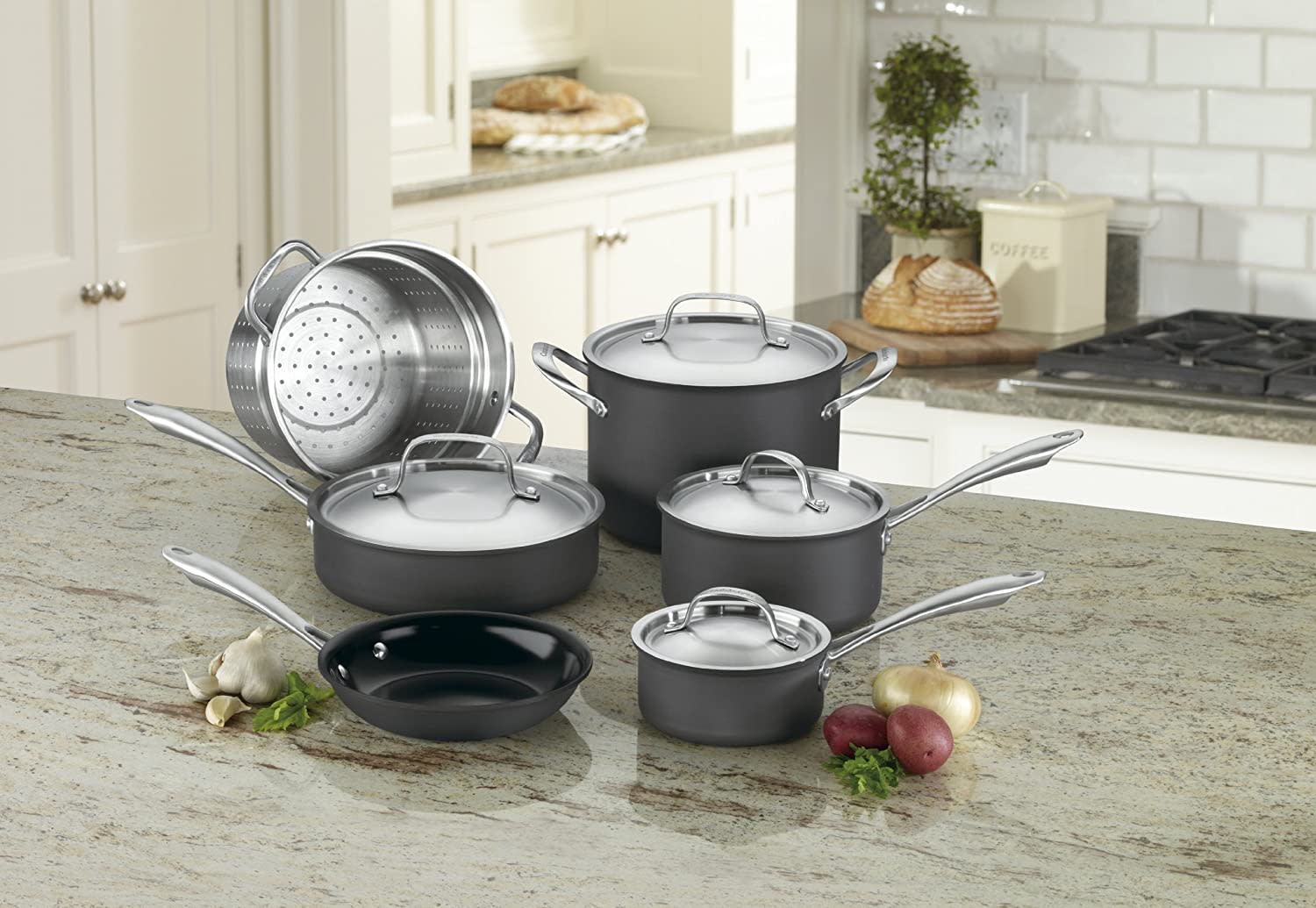 Cuisinart GreenGourmet 10-pc Cookware Set: hard-anodized, non-stick | GG-10